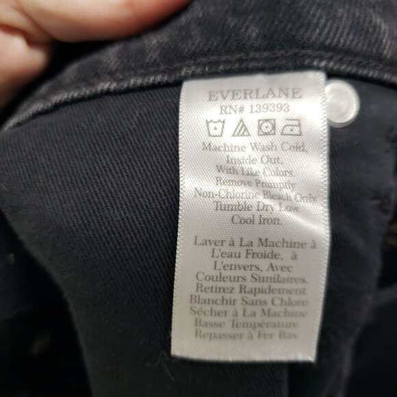 Everlane Black Jeans Original Cheeky Jean 31 Crop Womens High Rise Straight Leg - Picture 9 of 10
